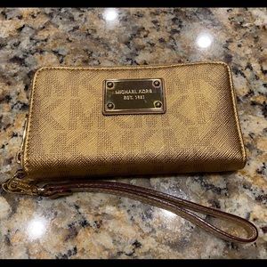 Michael Kors Gold Wristlet/Wallet